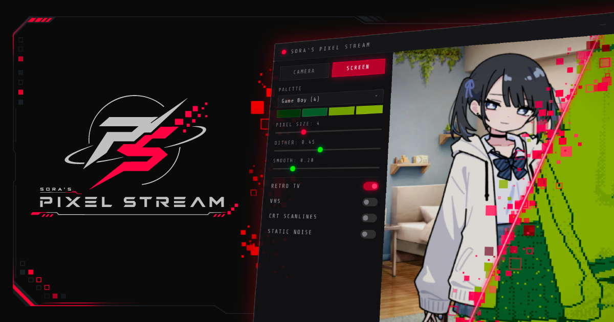 Sora's Pixel Stream - Real-time Pixel Art Filter for OBS & Live Streaming